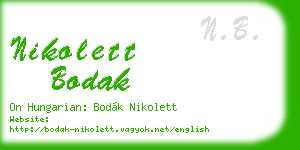 nikolett bodak business card